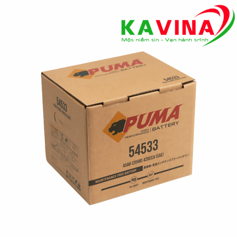 Bình ắc quy Puma 54533 DIN45L (12V-45Ah)