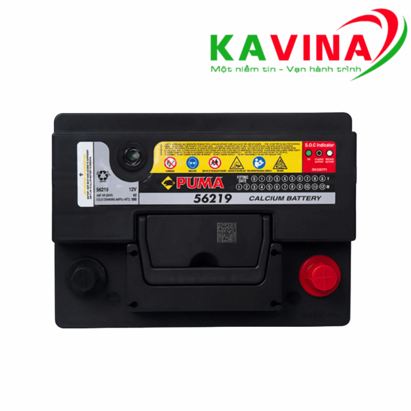 Bình ắc quy Puma 56219 DIN62L (12V-62Ah)