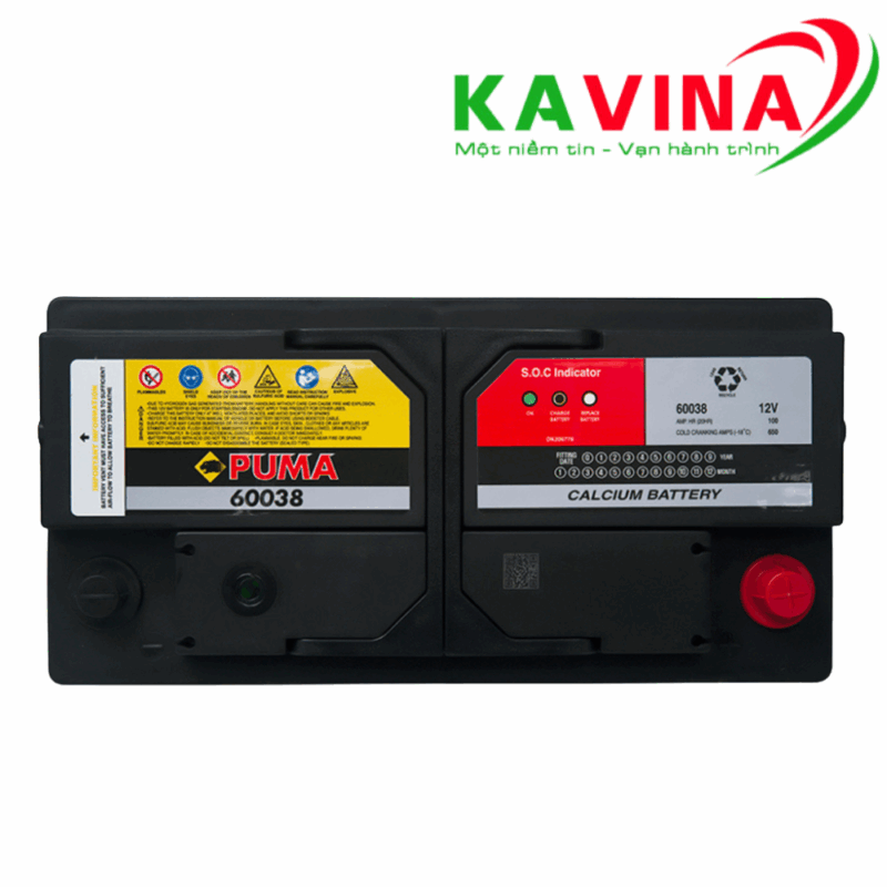 Bình ắc quy Puma 60038 DIN100L (12V-100Ah)