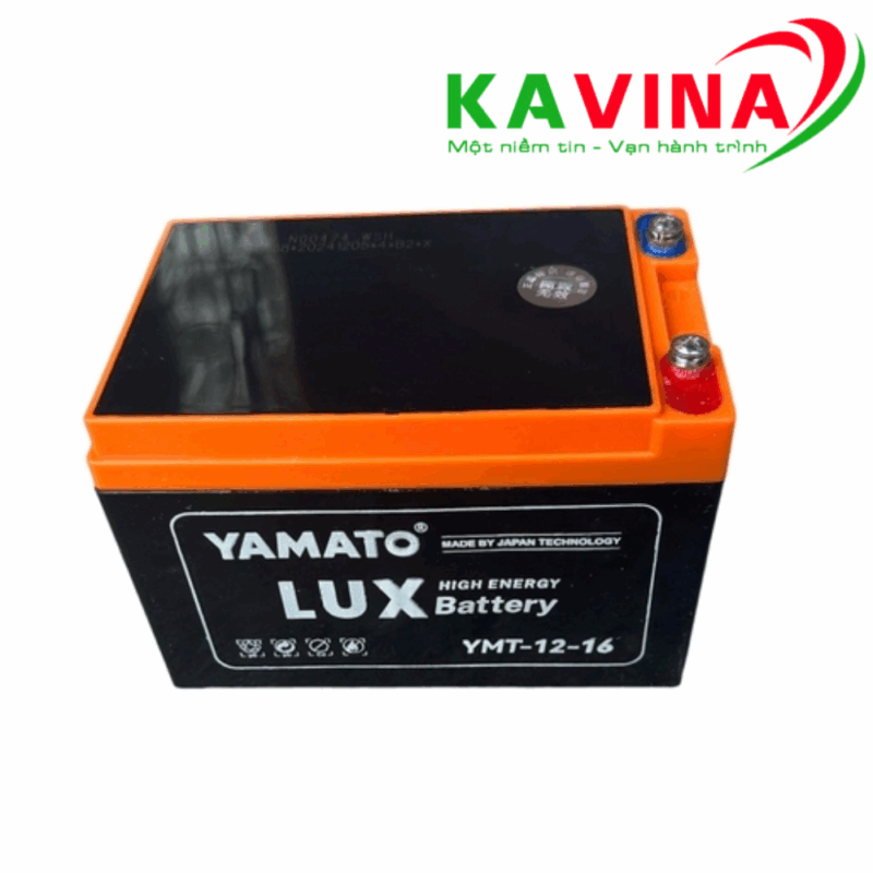 Bộ 4 bình ắc quy xe đạp điện Yamato Luxury YMT12-16 (48V-16Ah) Cao cấp