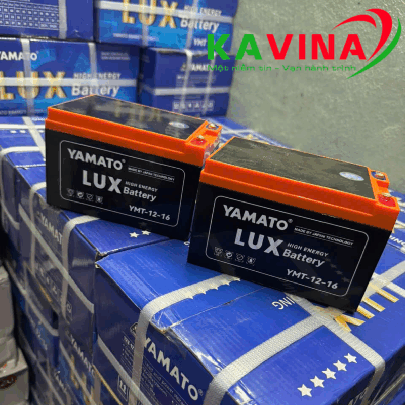 Bộ 4 bình ắc quy xe đạp điện Yamato Luxury YMT12-16 (48V-16Ah) Cao cấp