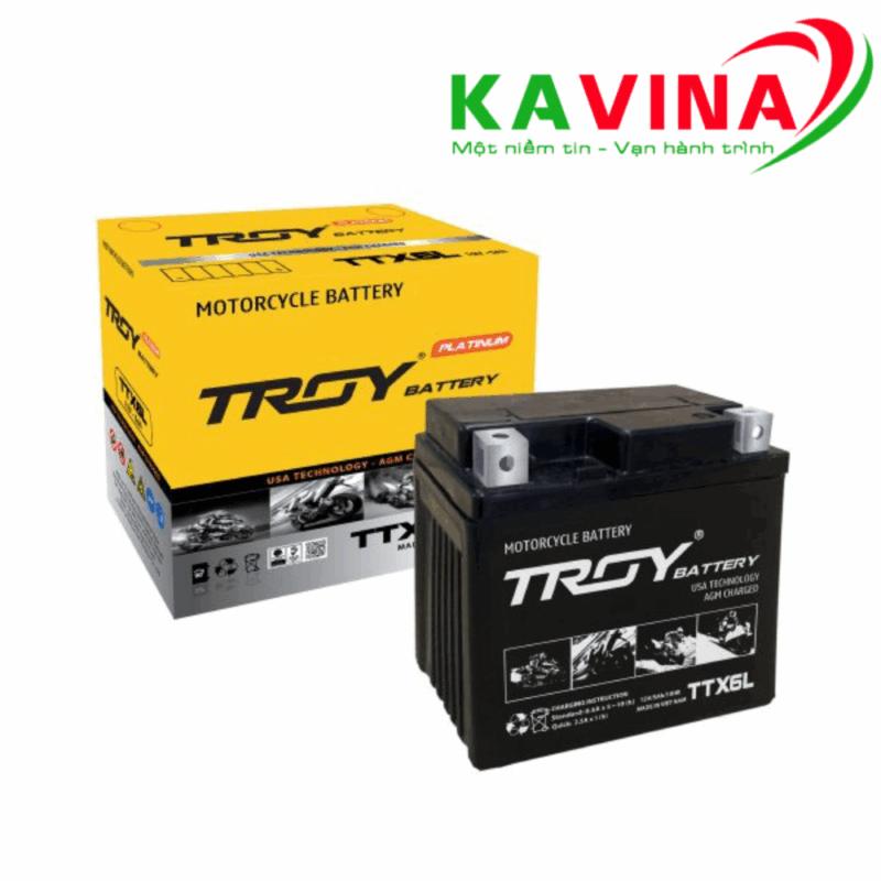 Bình ắc quy xe máyTroy TTX6L (12V-6Ah)