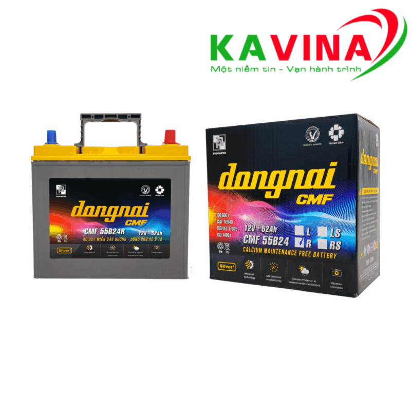Bình ắc quy Đồng Nai CMF 55B24R (12V-52Ah)