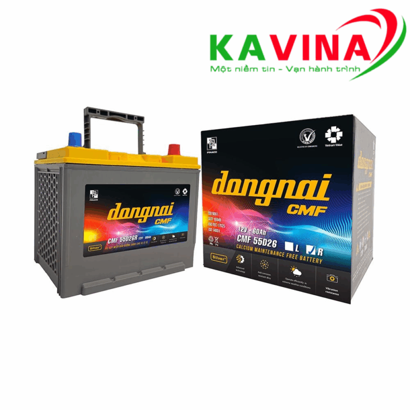 Bình ắc quy Đồng Nai CMF 55D26R (12V-60Ah)