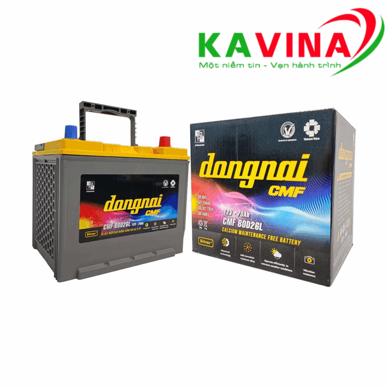 Bình ắc quy Đồng Nai CMF 80D26L (12V-70Ah)