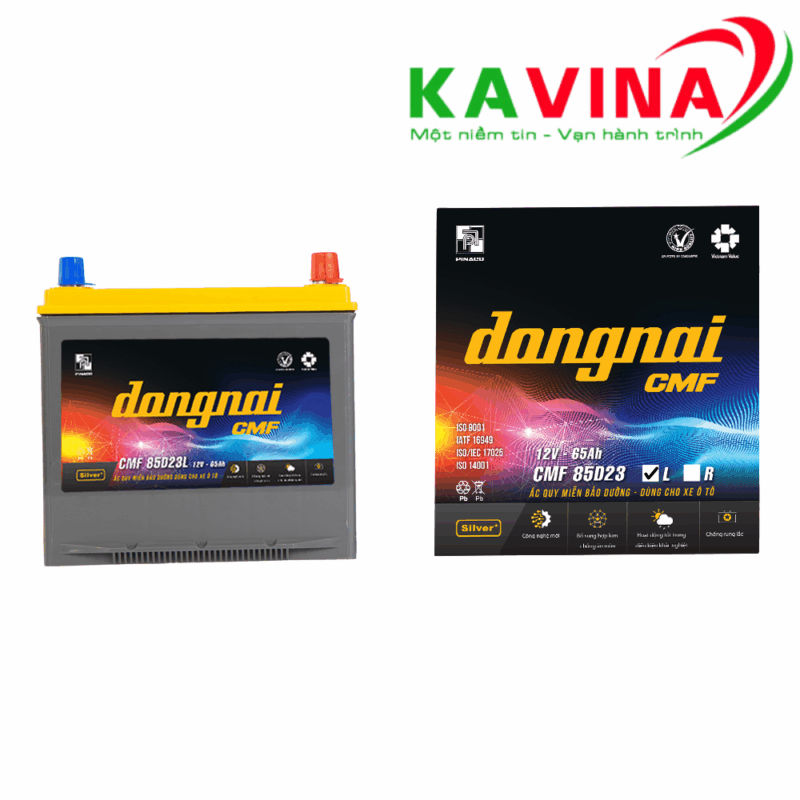 Bình ắc quy Đồng Nai CMF 85D23L (12V-65Ah)