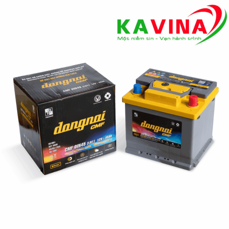Bình ắc quy Đồng Nai CMF DIN45 LN1 (12V-45Ah)