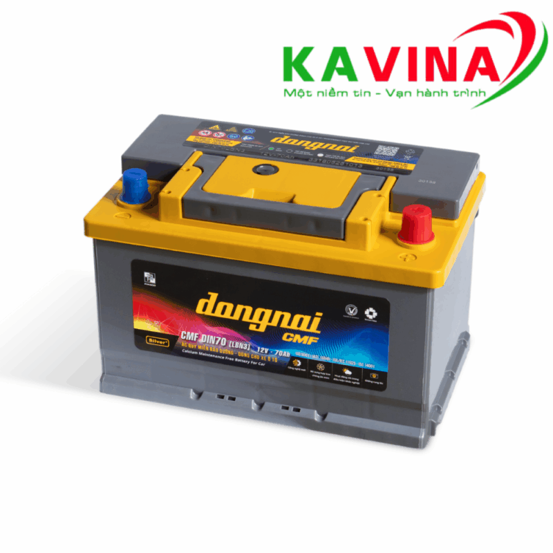 Bình ắc quy Đồng Nai CMF DIN70 LBN3 (12V-70Ah)