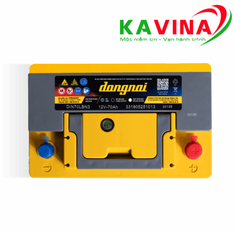 Bình ắc quy Đồng Nai CMF DIN70 LBN3 (12V-70Ah)