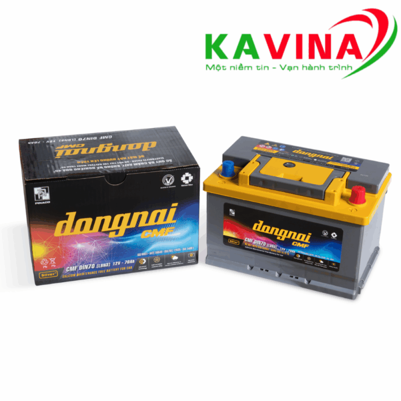 Bình ắc quy Đồng Nai CMF DIN70 LBN3 (12V-70Ah)