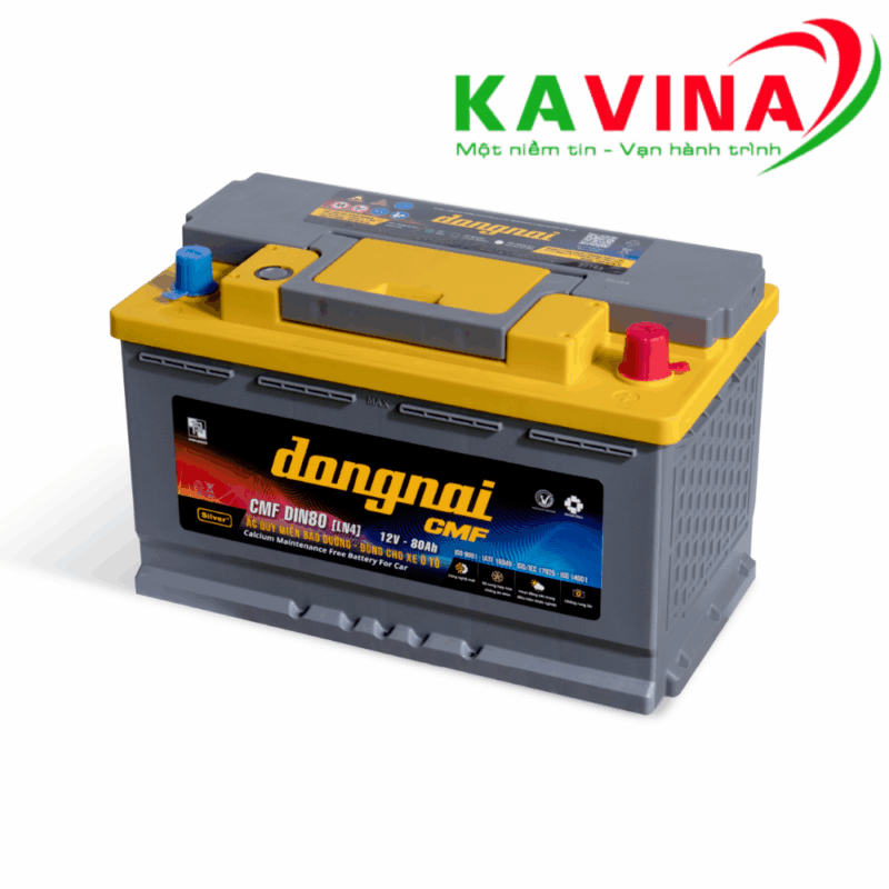 Bình ắc quy Đồng Nai CMF DIN80 LN4 (12V-80Ah)