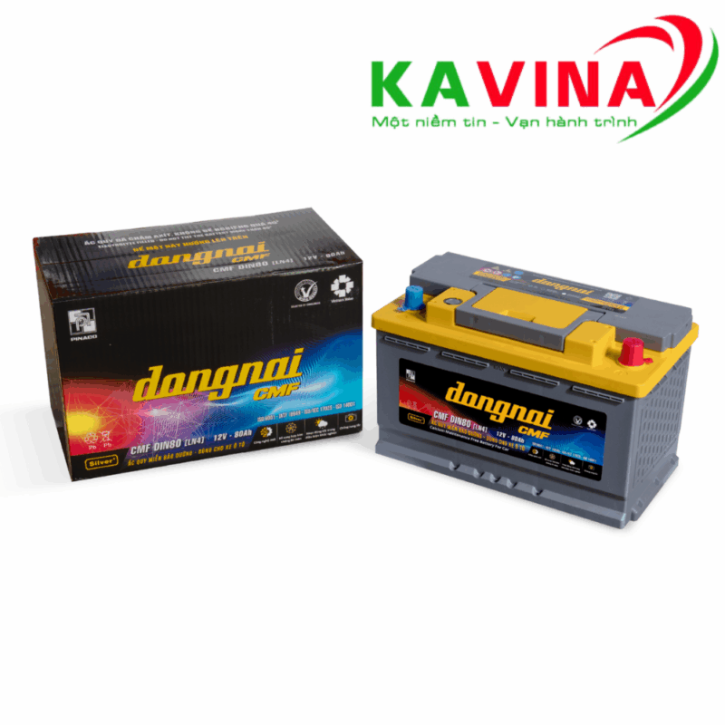 Bình ắc quy Đồng Nai CMF DIN80 LN4 (12V-80Ah)